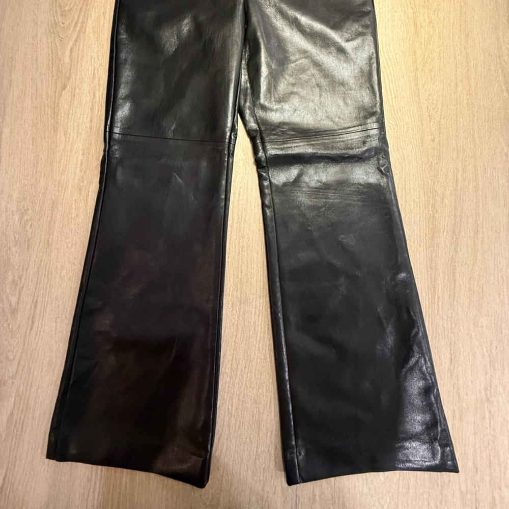 Aritzia Babatón Black Faux Leather Pants Size 6 Chic Office outfit Day to Night - Picture 2 of 14